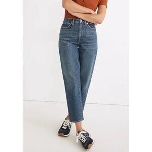 Madewell Balloon Jeans corson wash raw hem sz 31